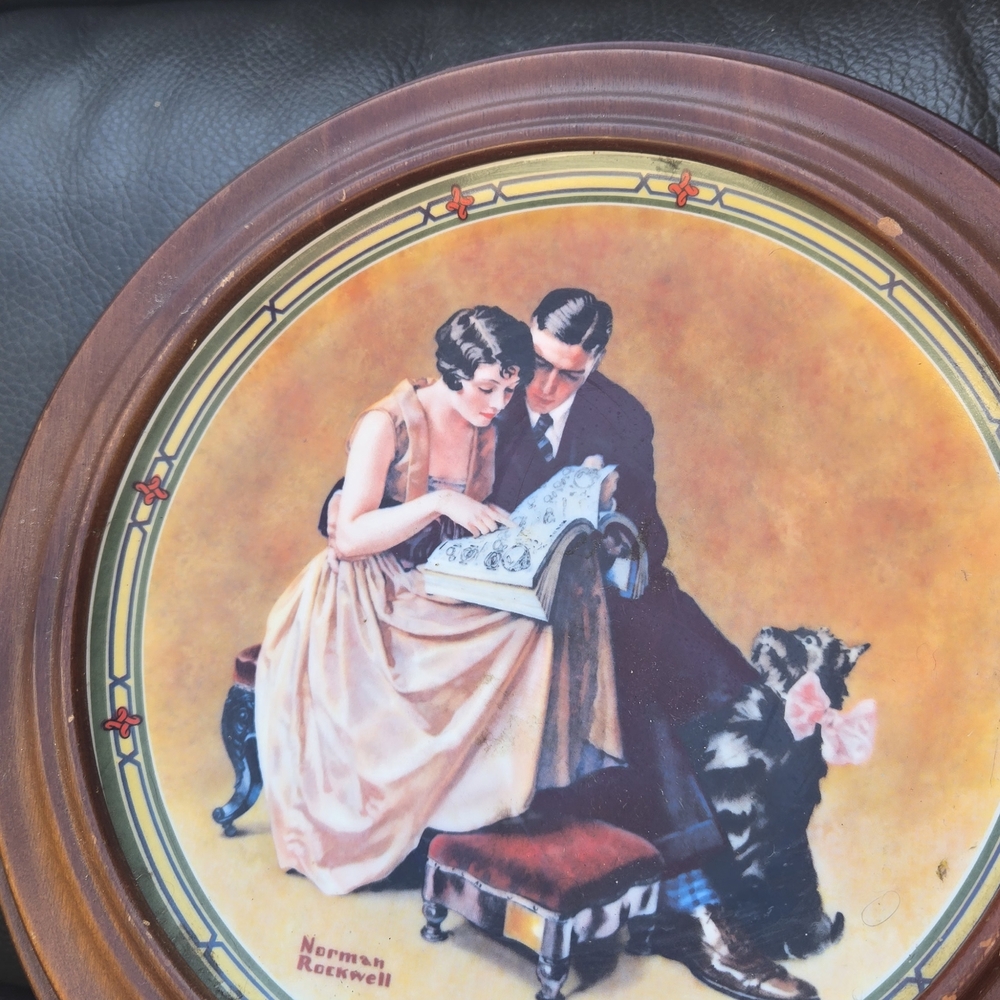 Norman Rockwell Collector Plate With Couple And Faithful Dog